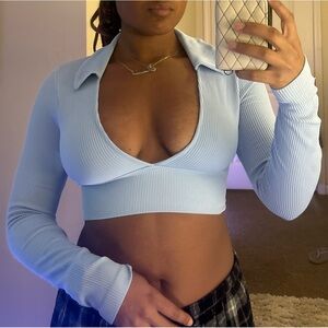 Garage Long Sleeve Crop Top